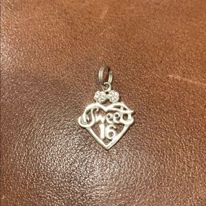 Sweet 16 sterling silver pendant
